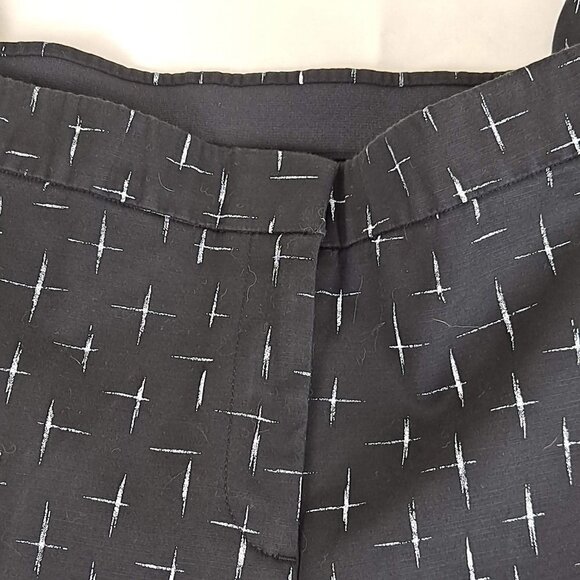 J Jill Size 6 Straight Leg Pants Black White Crosshatch Pattern Elastic Waist - Picture 4 of 10